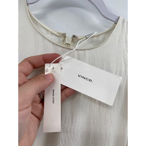Vince Handkerchief Drape Asymmetric Dress in Bone Size 10 NWT - Picture 5 of 7